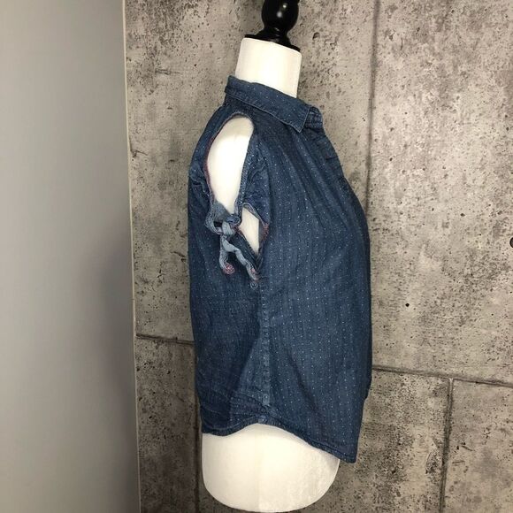 🚨 Anthro Holding Horses Cold Shoulder Chambray Dot - Picture 3 of 11